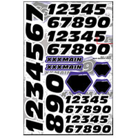 'Moto' Numbers Decal Set - Black