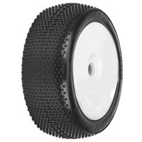 Pro-Line 'Inside Job' (M3) Off-Road 1/8th Buggy Tyres Pre-Mounted on Velocity Wheels - White (2)