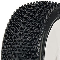 Caliber (M3) 1/8th Off-Road Buggy Tyres (2) Pre-mounted on V2 Velocity Wheels - White