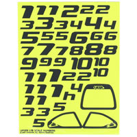 1/10th On-Road Factory Numbers - Flourescent Yellow