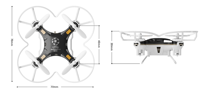 FQ777-124 Pocket Drone Quadcopter Dimensions