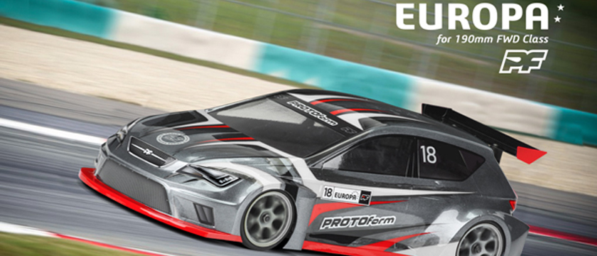 PROTOFORM 'EUROPA' LIGHTWEIGHT 190MM FWD CHASSIS CLEAR BODY