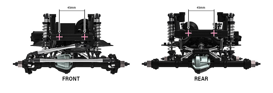 Mount to mount Width: 43mm