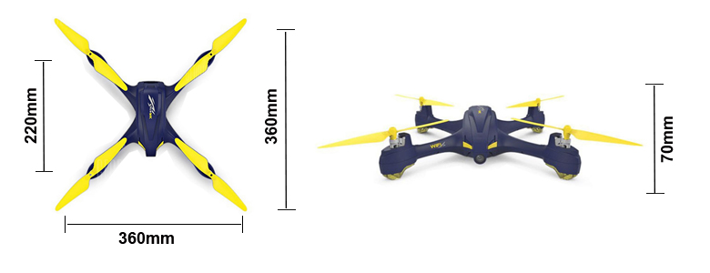 H507A Quadcopter Dimensions