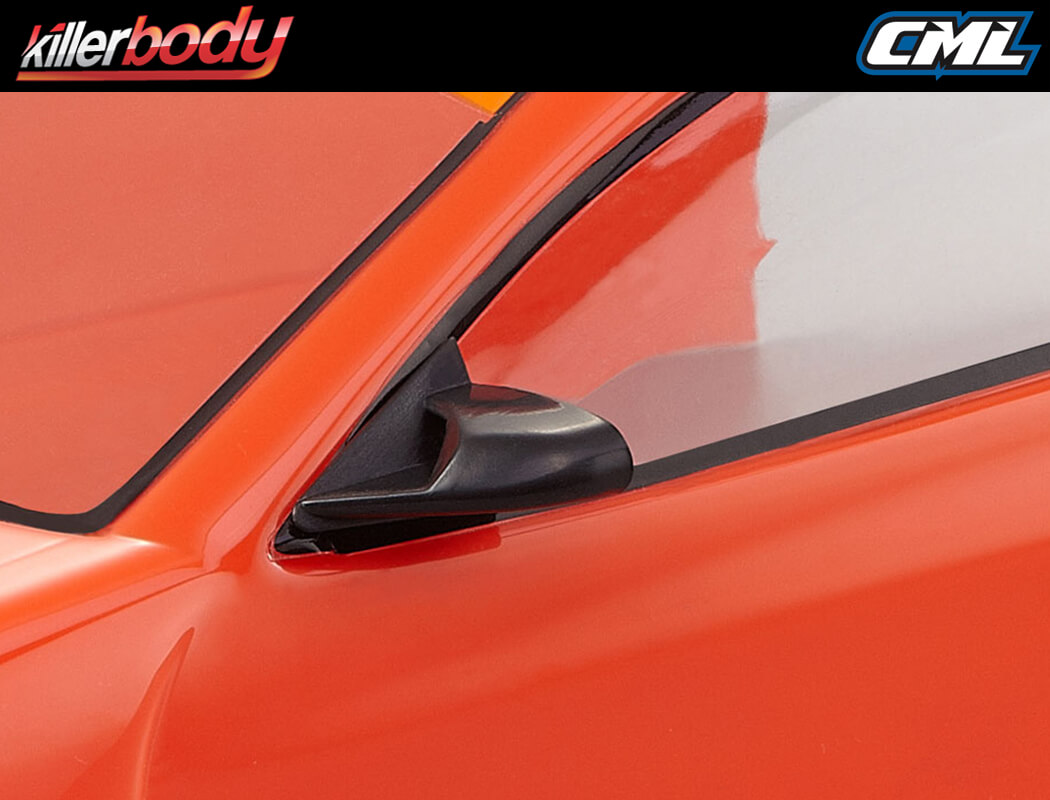 Killer Body Set Parti In Plastica Nero 1/10 | Ala, Specchietti, Tergicristalli, Antenna | Ricambi Auto RC