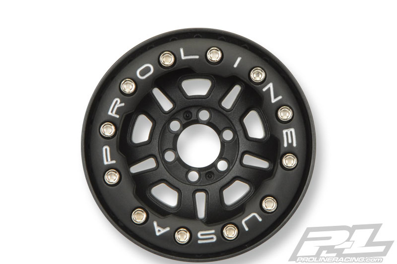 PROLINE FAULTLINE 2.2" BLK/BLK BEADLOCK 6 LUG WHEELS FOR YETI PL275815