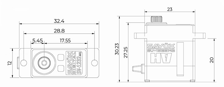 SAV-SV1232MG Size