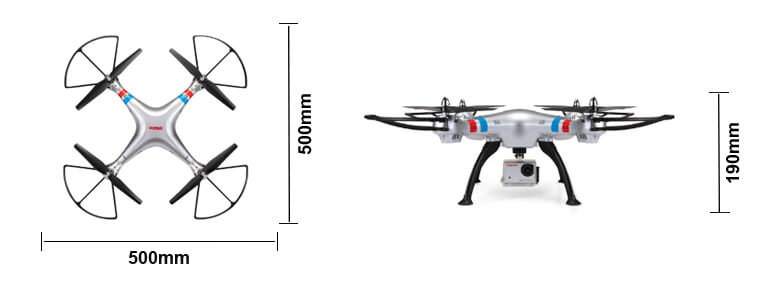 Syma X8G Quadcopter Dimensions