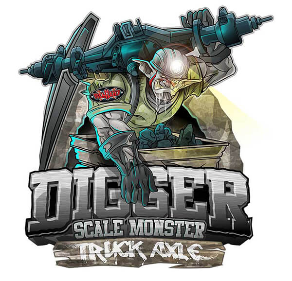 RC4WD DIGGER SCALE MONSTER TRUCK AXLE LOGO